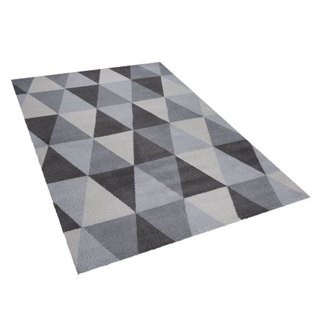 Šedý geometrický koberec 160x230 cm XANTI - Beliani.cz