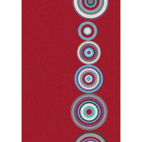 Červený koberec Universal Boras Circles, 57 x 110 cm - Bonami.cz
