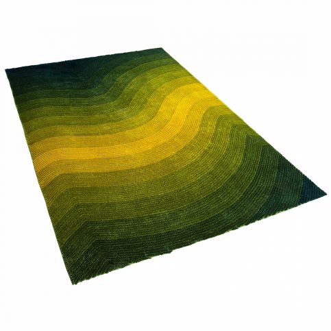 Zelenožlutý vlnitý koberec 200x230 cm - EFEZ - Beliani.cz