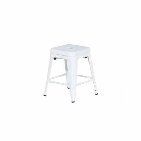 Bílá barová stolička 46 cm - CABRILLO - Beliani.cz