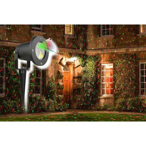 Garthen Vánoční laserový projektor - zelená/červená 8 světelných efektů - 20 x 20 m s časovačem  - Kokiskashop.cz