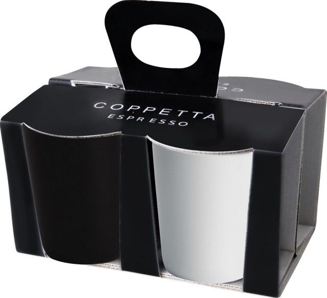 Sada šálků na espresso 4 ks COPPETTA ASA Selection - černá, bílá - Homein.cz