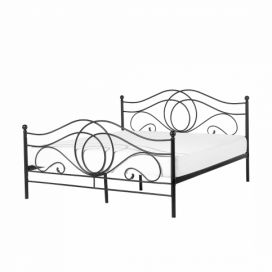 Dekorativní černá kovová postel 180x200 cm LYRA