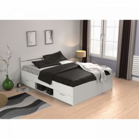 Idea nábytek Multifunkční postel 140x200 MICHIGAN perleťově bílá