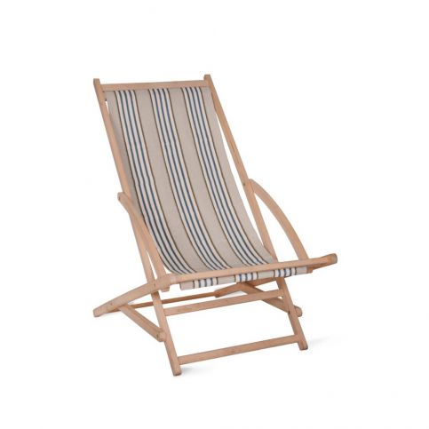 Zahradní lehátko s konstrukcí z bukového dřeva Garden Trading Rocking Deck Chair Clay Stripe - Bonami.cz