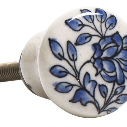 Porcelánová úchytka Flower blue (kód VANOCE18 na -20 %) - Favi.cz