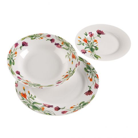 18dílná sada procelánových talířů s dekorativním motivem Versa Florian - Bonami.cz