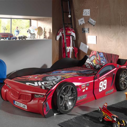 Dětská postel ve tvaru auta - RE červené - Nábytek aldo - NE