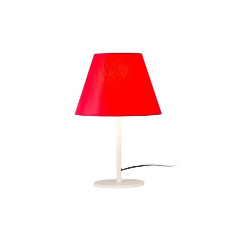 Červená stolní lampa s kruhovou podstavou Jane - Bonami.cz