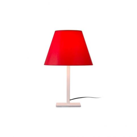 Červená stolní lampa se čtvercovou podstavou Jane - Bonami.cz