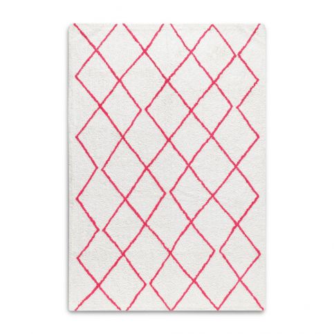 Červenobílý ručně tkaný koberec z bavlny HF Living Morocco, 120 x 170 cm - Bonami.cz