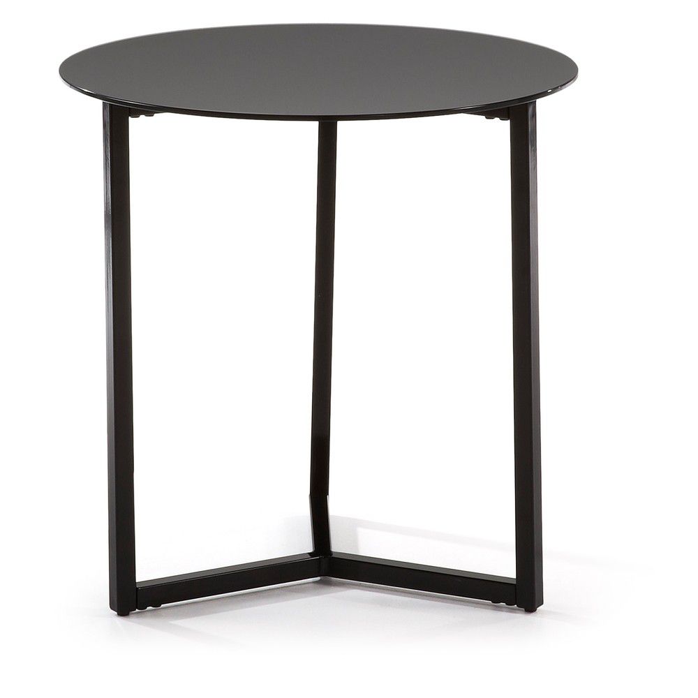 Černý odkládací stolek Kave Home Marae, ⌀ 50 cm - Bonami.cz