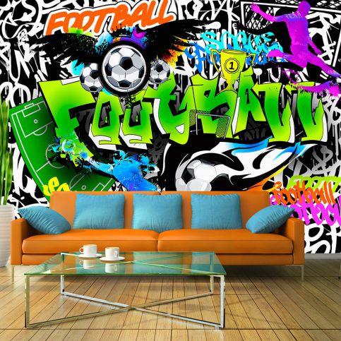 Velkoformátová tapeta Artgeist Football Graffiti, 300 x 210 cm - Bonami.cz