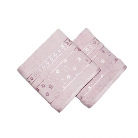 Sada 2 růžových ručníků z bavlny Blossom, 50 x 90 cm - Bonami.cz