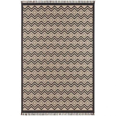 Béžovočerný koberec Hanse Home Intense Luro, 80 x 150 cm - Bonami.cz