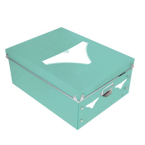 Úložný box na dámské spodní prádlo Turquoise Picto, 34,5 x 26 cm - Bonami.cz