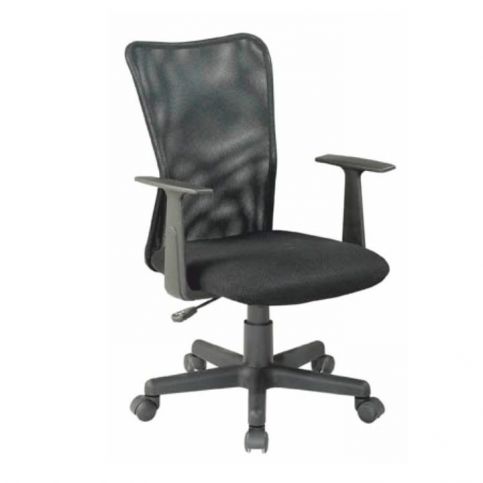 Kancelářská židle, látka černá + černá síťka, REMO 0000079110 Tempo Kondela - DEKORHOME.CZ