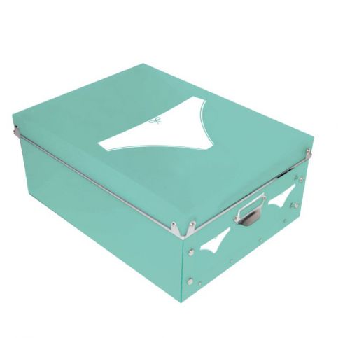 Úložný box na dámské spodní prádlo Turquoise Picto, 34,5 x 26 cm - Favi.cz