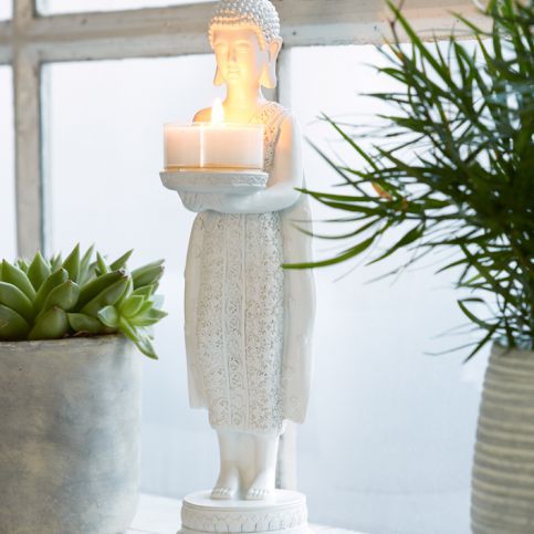 Buddha s podnosem na čajovou svíčku - Velký Košík