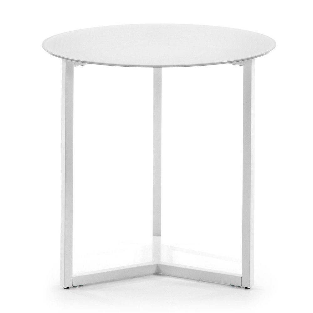 Bílý odkládací stolek Kave Home Marae, ⌀ 50 cm - Bonami.cz