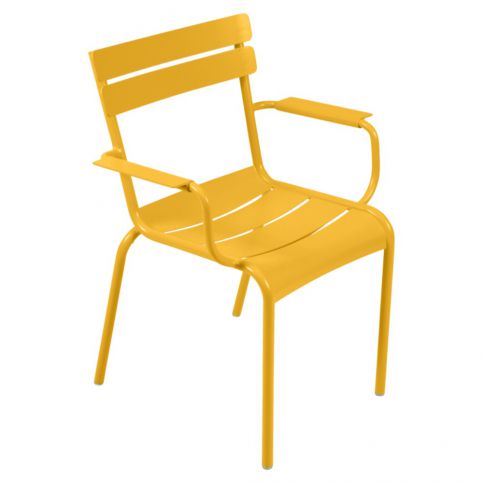 Žlutá zahradní židle s područkami Fermob Luxembourg - Bonami.cz