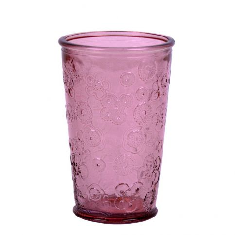 Růžová sklenice z recyklovaného skla Ego Dekor Flora, 300 ml - Bonami.cz