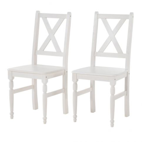 Sada 2 bílých jídelních židlí z masivního borovicového dřeva Støraa Normann - Bonami.cz