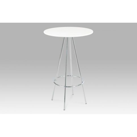 Barový stůl bílá / chrom, pr. 60 cm AUB-8000 WT Autronic - DEKORHOME.CZ