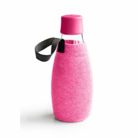 Růžový obal na skleněnou lahev ReTap, 500 ml