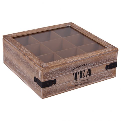 Dřevěný box s 9 přihrádkami na čaj Tea - Bonami.cz