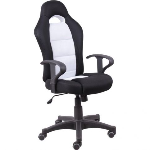 Kancelářská židle, černá/bílá, SENON 0000017599 Tempo Kondela - DEKORHOME.CZ