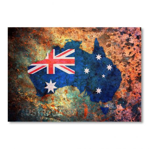 Plakát s mapou Austrálie Americanflat Flag, 60 x 42 cm - Bonami.cz