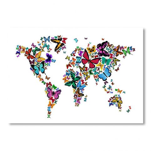 Plakát s pestrobarevnou mapou světa Americanflat Nature, 60 x 42 cm - Bonami.cz