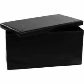 STILISTA Skládací lavice s úložným prostorem - černá