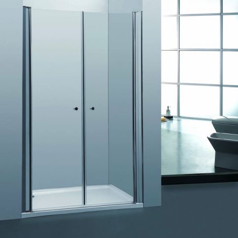 Sprchové dveře PURE D2 100 dvoukřídlé 96-101 x 190 cm, výplň sklo neprůhledné-fabric - Aquakoupelna.cz