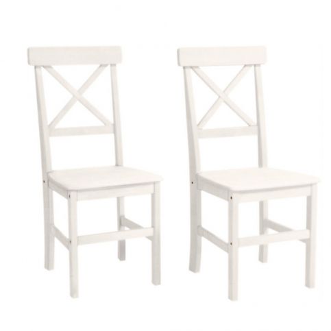 Sada 2 bílých jídelních židlí z borovicového dřeva Støraa Nicoline - Bonami.cz