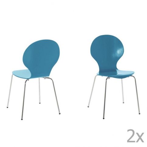 Sada 4 světle modrých jídelních židlí Actona Marcus - Bonami.cz