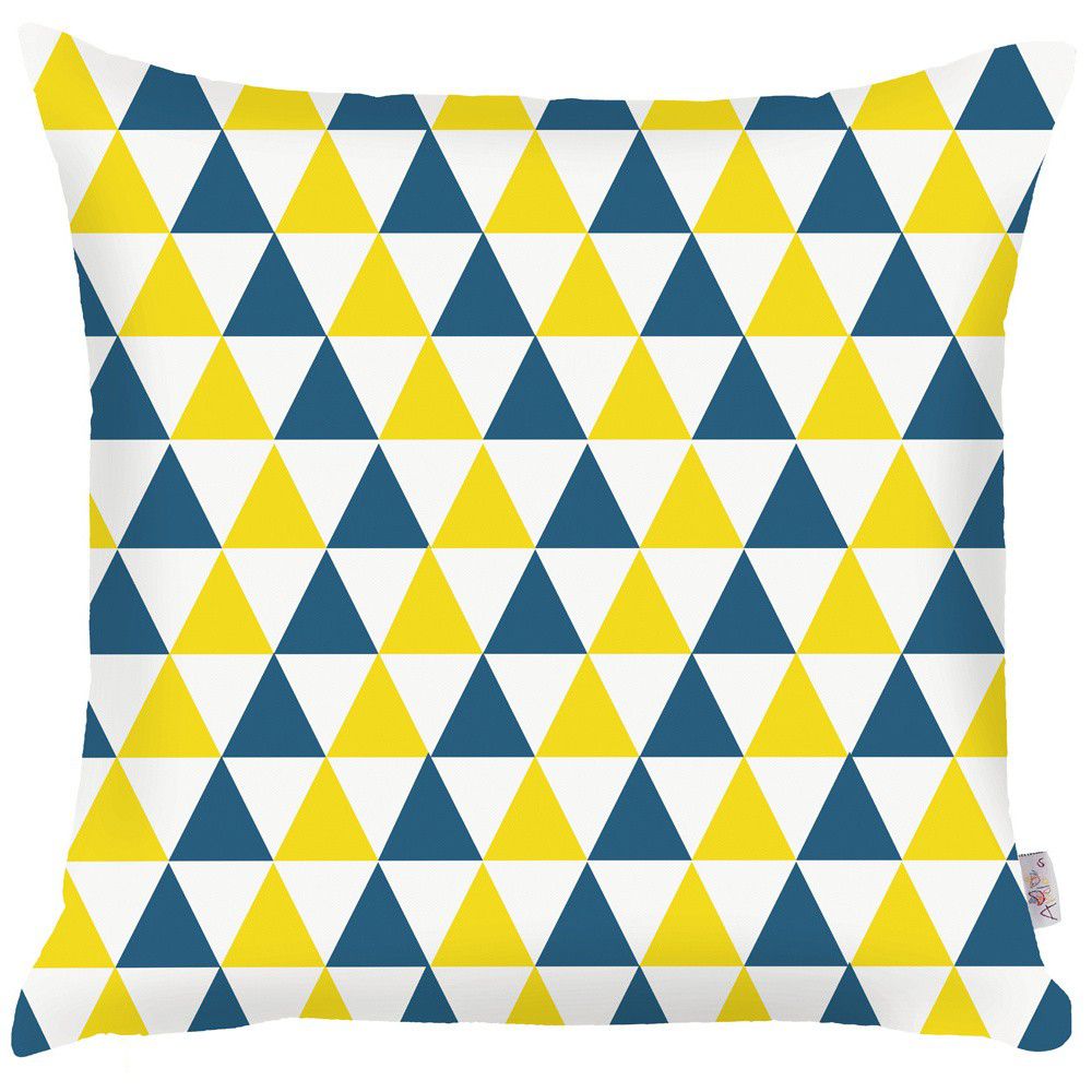 Modrožlutý povlak na polštář Mike & Co. NEW YORK Triangles, 43 x 43 cm - Bonami.cz