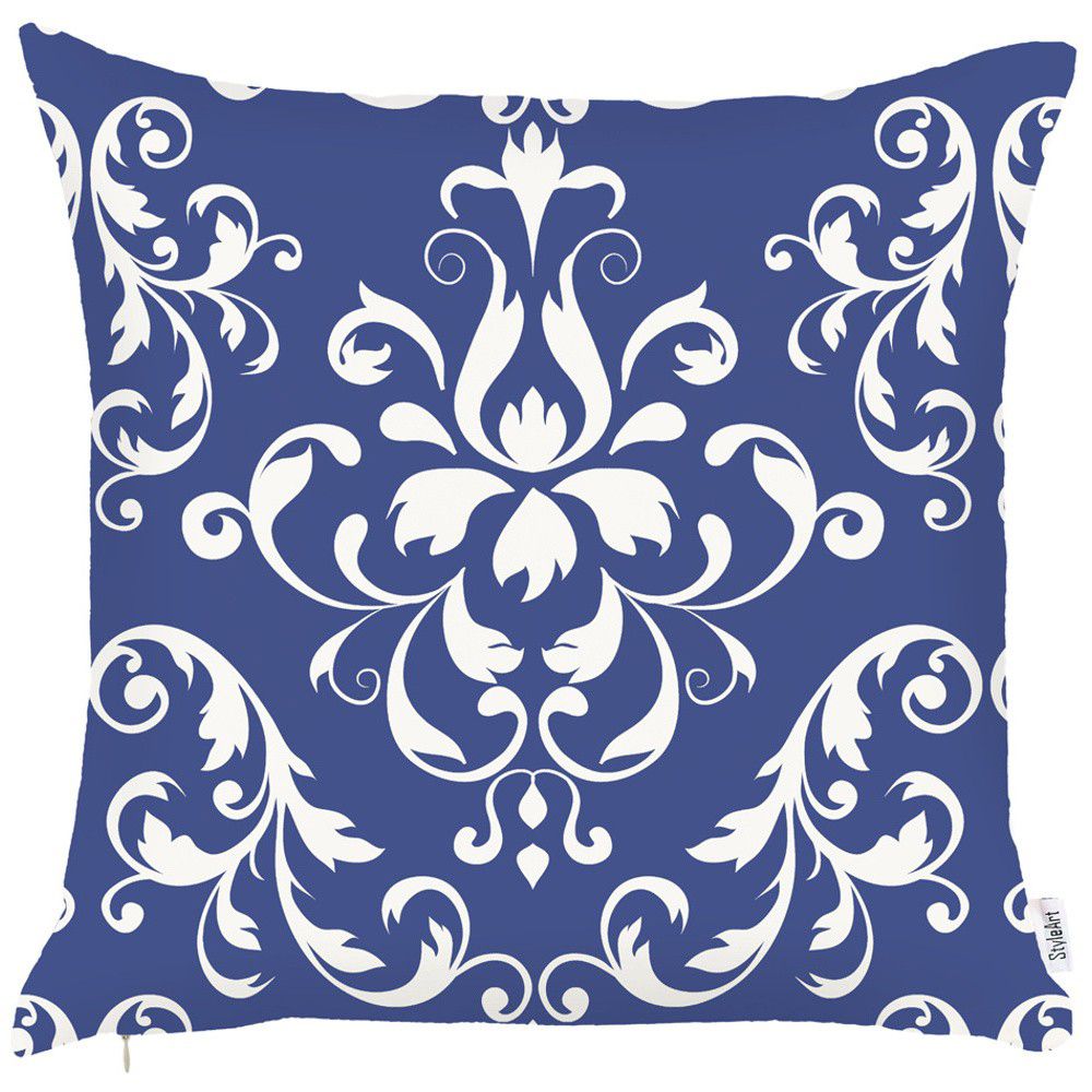 Modrý povlak na polštář Mike & Co. NEW YORK Ornament, 43 x 43 cm - Bonami.cz