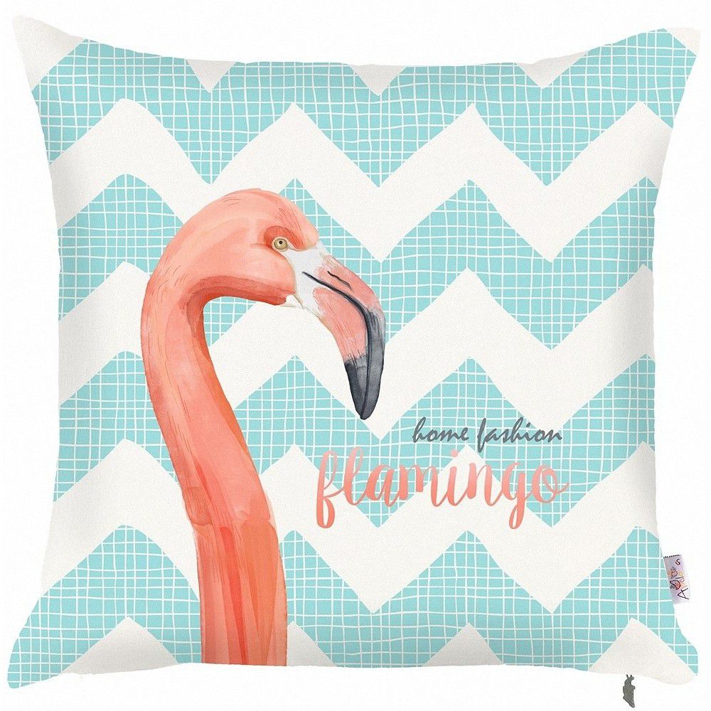 Modrý povlak na polštář Apolena Zigzag Flamingo, 43 x 43 cm - Bonami.cz