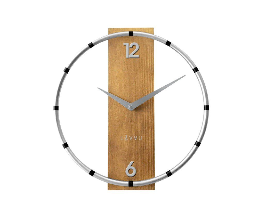Nástěnné hodiny Lavvu Compass Wood stříbrná, pr. 31 cm - 4home.cz