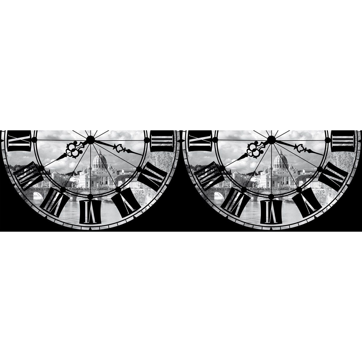 AG Art Samolepicí bordura Římské hodiny, 500 x 14 cm  - GLIX DECO s.r.o.