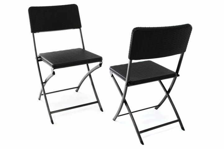 Garthen Sada 2 skládacích polyratanových židlí 80 x 40 cm - Kokiskashop.cz