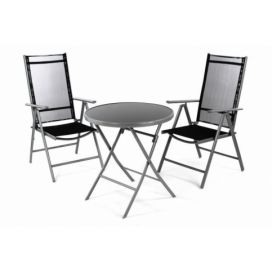Garthen Zahradní balkónový set židle a stůl - černé
