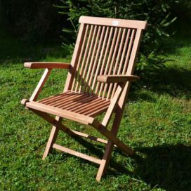 Divero Skládací židle z týkového dřeva