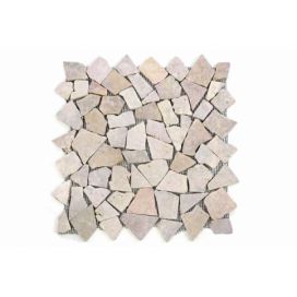 Divero Garth Mramorová mozaika béžová/růžová 11 sítěk 1 m² - 35x35 cm