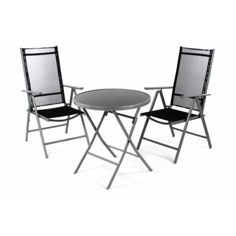 OEM D36492 Zahradní balkónový set židle a stůl - černé - T-zboží.cz
