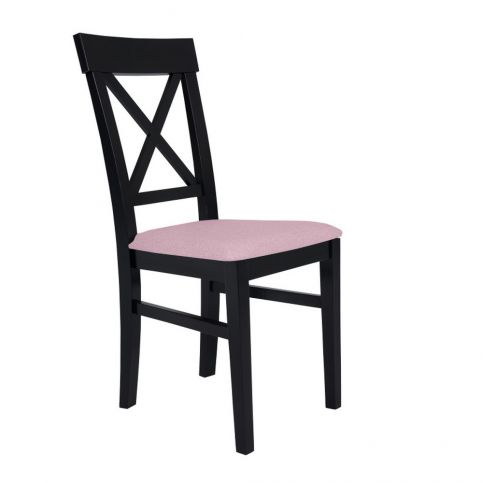 Černá židle se světle růžovým sedákem BSL Concept Hinn - Bonami.cz