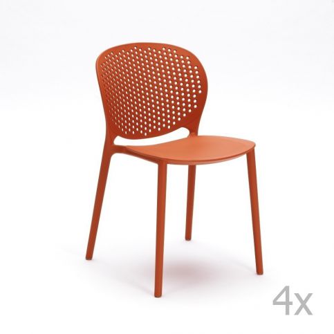 Sada 4 oranžových židlí Design Twist Gavle - Bonami.cz