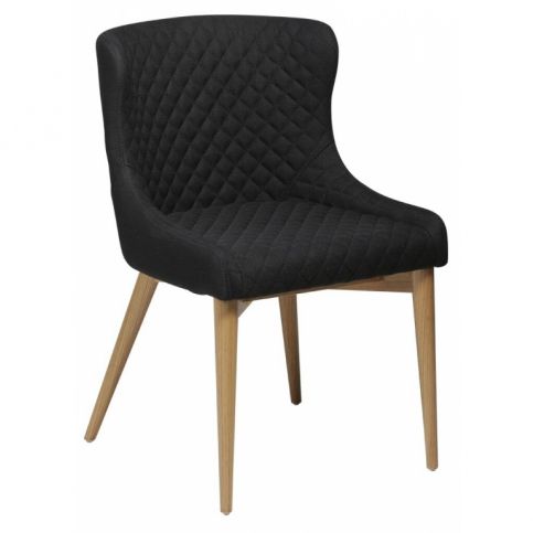 Židle DanForm Vetro, černá látka, podnož dubová dýha DF100250522 DAN FORM - Designovynabytek.cz